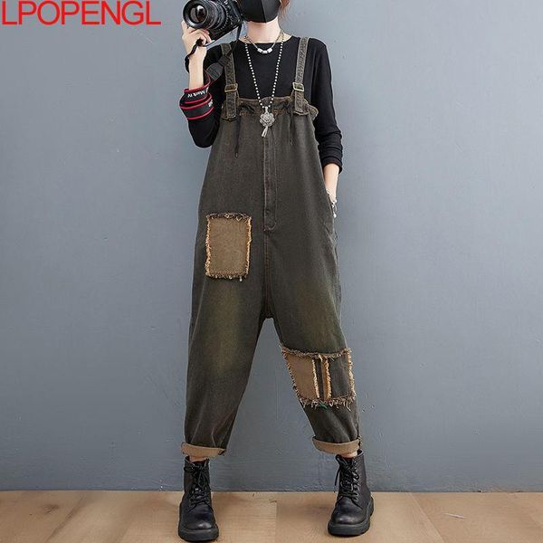 women's jeans harajuku patchwork denim overalls women high-waist vintage 90s ladies suspenders pants baggy high-quality bottoms 2021, Blue
women's jeans harajuku patchwork denim overalls women high-waist vintage 90s ladies suspenders pants baggy high-quality bottoms 2021, Blue