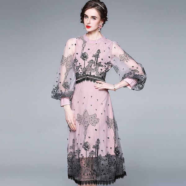 summer runway flower embroidery dress women's lantern sleeve mesh es office party midi 210526, Black;gray
summer runway flower embroidery dress women's lantern sleeve mesh es office party midi 210526, Black;gray