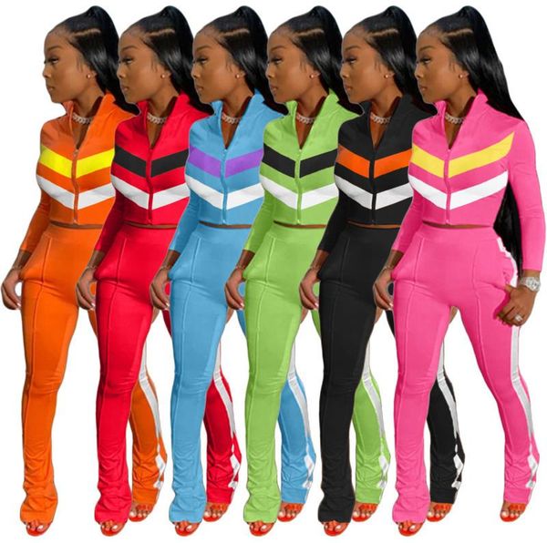 women casual two-piece set tracksuits fashion color matching long sleeve trousers sportswear panelled outerwear tights sports suits dhl, Gray
women casual two-piece set tracksuits fashion color matching long sleeve trousers sportswear panelled outerwear tights sports suits dhl, Gray