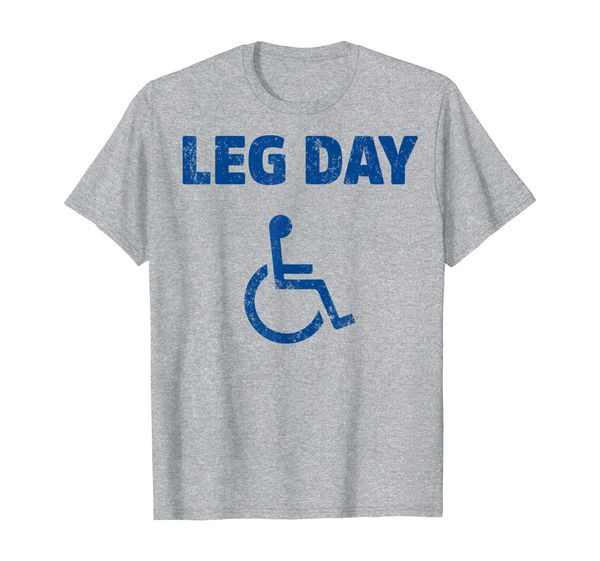 leg day funny handicap workout and gym t-shirt, White;black