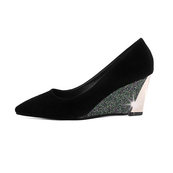 wedges single shoes woman flock work shoes women high heels autumn shallow pumps for female footware pointed toe black
wedges single shoes woman flock work shoes women high heels autumn shallow pumps for female footware pointed toe black