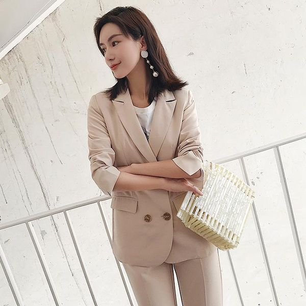 women's suits & blazers elegant double breasted women pant suit slim blazer elastic waist pencil ol style 2 pieces set 2021 autumn, White;black
women's suits & blazers elegant double breasted women pant suit slim blazer elastic waist pencil ol style 2 pieces set 2021 autumn, White;black