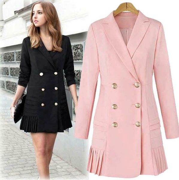 women's suits & blazers womens double breasted lapel business formal blazer jackets mid long coats d, White;black
women's suits & blazers womens double breasted lapel business formal blazer jackets mid long coats d, White;black