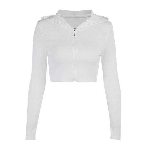 women's t-shirt hooded zipper women 2021 spring autumn long sleeve crop female streetwear ribbed knitted basic t shirts, White
women's t-shirt hooded zipper women 2021 spring autumn long sleeve crop female streetwear ribbed knitted basic t shirts, White