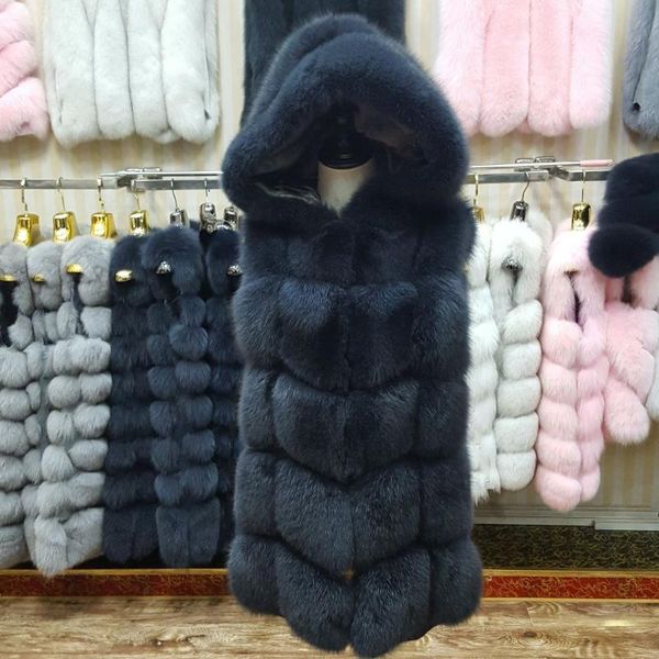 women's fur & faux now brand natural vest hood thick removable female coat, Black
women's fur & faux now brand natural vest hood thick removable female coat, Black