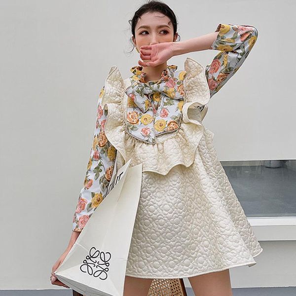 casual dresses 2021 black white big flower dress half high neck bow decoration waist printed cute female, Black;gray
casual dresses 2021 black white big flower dress half high neck bow decoration waist printed cute female, Black;gray