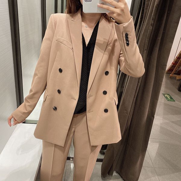 women's two piece pants female blazer set + pants two farts, autumn , double breasted jacket, high waist, 8rgg, White
women's two piece pants female blazer set + pants two farts, autumn , double breasted jacket, high waist, 8rgg, White