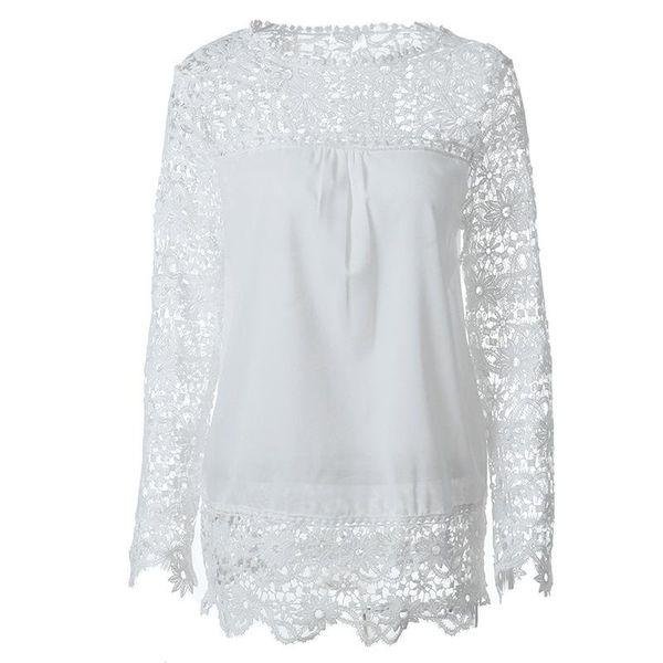 women's blouses & shirts woman chiffon lace plus size white hollow out elelgant female casual spliced long sleeve summer 2021
women's blouses & shirts woman chiffon lace plus size white hollow out elelgant female casual spliced long sleeve summer 2021