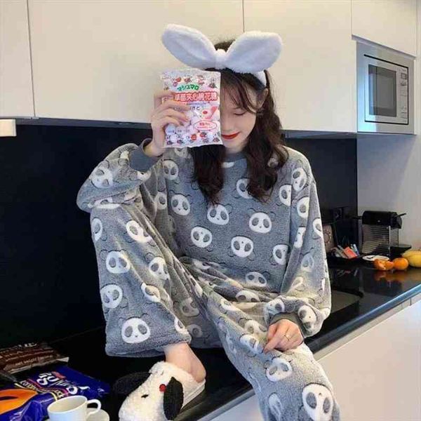 pajamas women winter flannel long sleeve thickening plus velvet coral fleece cute autumn winter home service suit pijama female, Black;red
pajamas women winter flannel long sleeve thickening plus velvet coral fleece cute autumn winter home service suit pijama female, Black;red