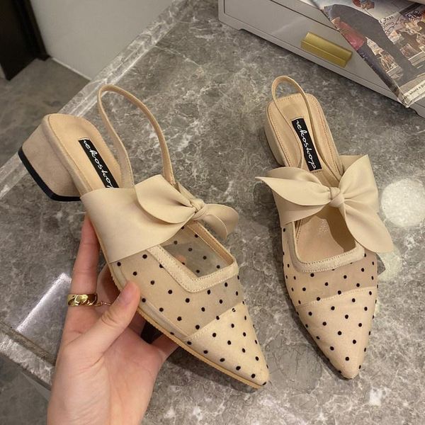 dress shoes spring summer 2021 fairy wave dot mesh yarn pointed bow low-heeled, Black
dress shoes spring summer 2021 fairy wave dot mesh yarn pointed bow low-heeled, Black