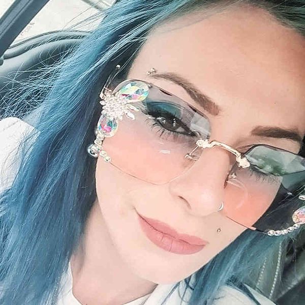 designer sunglasses luxury rhinestone square rimless brand big diamond sun glasses pink shades for women fashion eyeglasses, White;black
designer sunglasses luxury rhinestone square rimless brand big diamond sun glasses pink shades for women fashion eyeglasses, White;black
