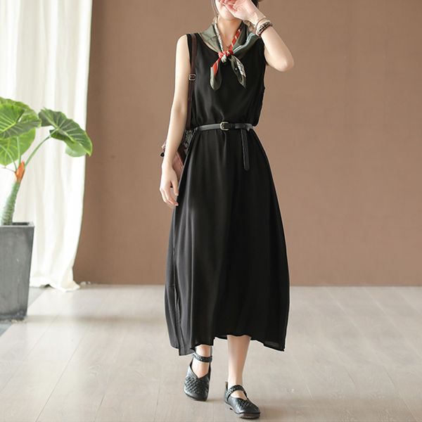 johnature women 12 color cotton sleeveless dresses summer o-neck solid color female casual soft vest dresses 210521, Black;gray
johnature women 12 color cotton sleeveless dresses summer o-neck solid color female casual soft vest dresses 210521, Black;gray