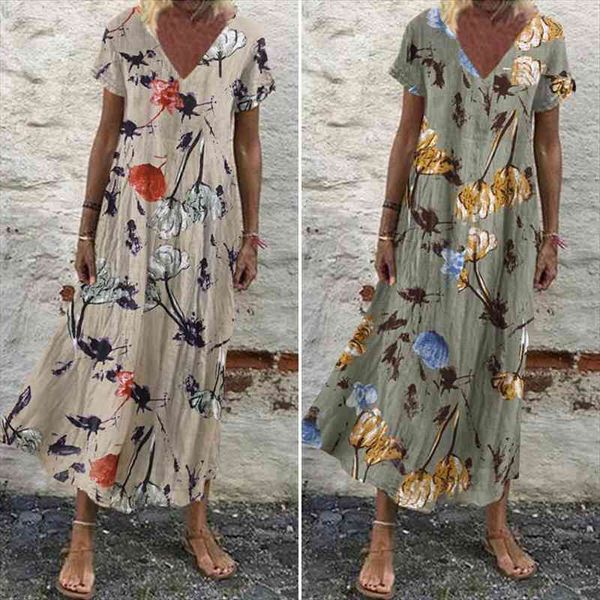 retro printed maxi summer women dress sundress zanzea casual short sleeve vestisdos female v neck robe oversized, Black;gray
retro printed maxi summer women dress sundress zanzea casual short sleeve vestisdos female v neck robe oversized, Black;gray