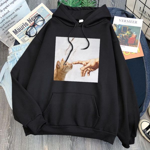 men's hoodies & sweatshirts cat with hand print man fleece harajuku long sleeve hooded pullover male fashion cartoons hoody punk anime, Black
men's hoodies & sweatshirts cat with hand print man fleece harajuku long sleeve hooded pullover male fashion cartoons hoody punk anime, Black