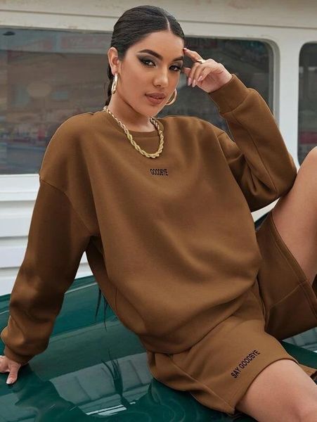 women's tracksuits fashion casual ladies two-piece long sleeve shorts o-neck pullover letter printing suit 2021 spring autumn sets, Gray
women's tracksuits fashion casual ladies two-piece long sleeve shorts o-neck pullover letter printing suit 2021 spring autumn sets, Gray