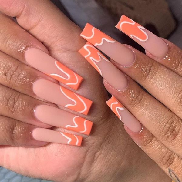 false nails 24pcs long ballerina nail detachable ocean wave lines full cover wearable diy manicure tools press on, Red;gold
false nails 24pcs long ballerina nail detachable ocean wave lines full cover wearable diy manicure tools press on, Red;gold