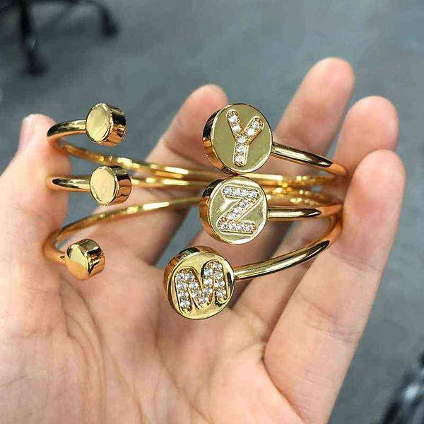 initial a-z letters zircon bracelet bangle for women fashion jewelry gold stainless steel adjustable christmas gifts, Golden;silver
initial a-z letters zircon bracelet bangle for women fashion jewelry gold stainless steel adjustable christmas gifts, Golden;silver