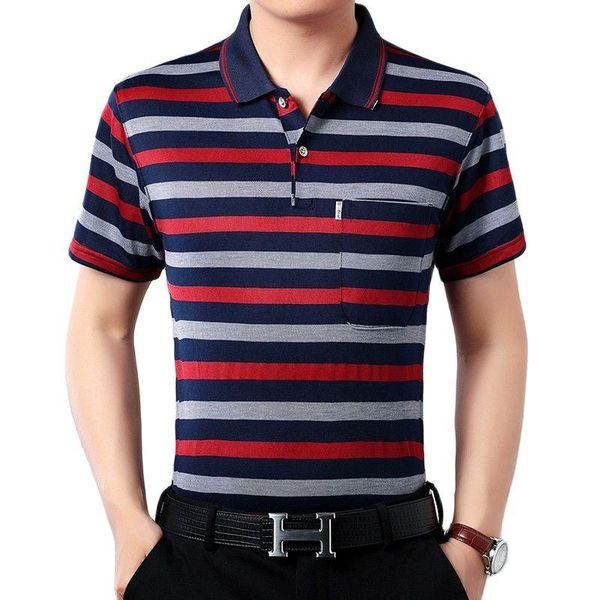 men's polos summer short-sleeved t-shirt lapel mercerized cotton shirt big size real pocket, casual stripe, White;black
men's polos summer short-sleeved t-shirt lapel mercerized cotton shirt big size real pocket, casual stripe, White;black