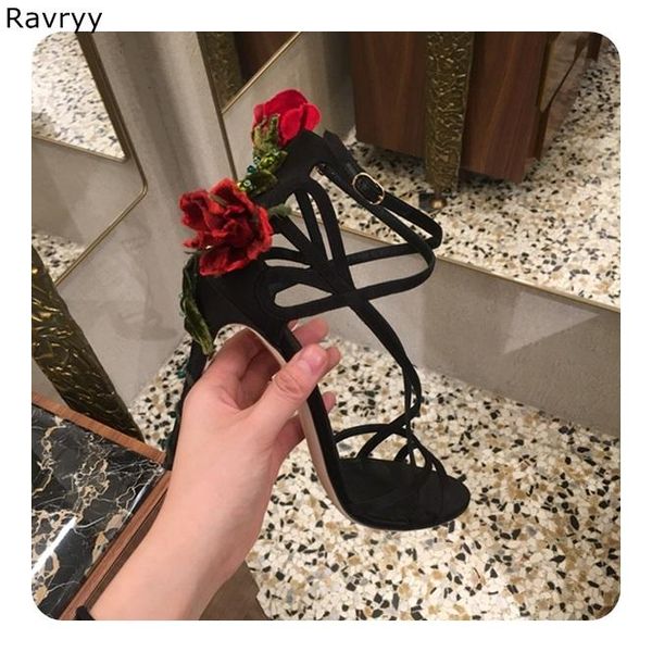 dress shoes beautiful flower woman's high heels pumps female rose summer sandals wedding party open toe ankle strap, Black
dress shoes beautiful flower woman's high heels pumps female rose summer sandals wedding party open toe ankle strap, Black