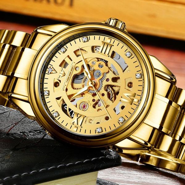 men's luxury gold mechanical wrist watch men stainless steel automatic skeleton watches male montre relogio wristwatches, Slivery;brown
men's luxury gold mechanical wrist watch men stainless steel automatic skeleton watches male montre relogio wristwatches, Slivery;brown