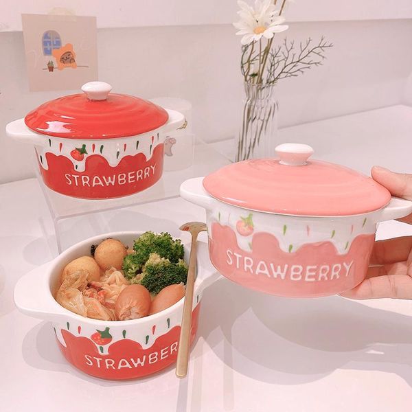 lovely girl heart with cover bowl strawberry cream ceramic student dormitory lunch cereal cute small bowls
lovely girl heart with cover bowl strawberry cream ceramic student dormitory lunch cereal cute small bowls