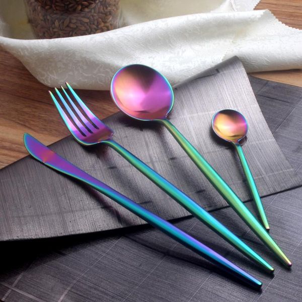 24pcs/set rainbow colorful gold-plated stainless steel cutlery spoon four-piece set for el tableware dinnerware party supply flatware sets
24pcs/set rainbow colorful gold-plated stainless steel cutlery spoon four-piece set for el tableware dinnerware party supply flatware sets