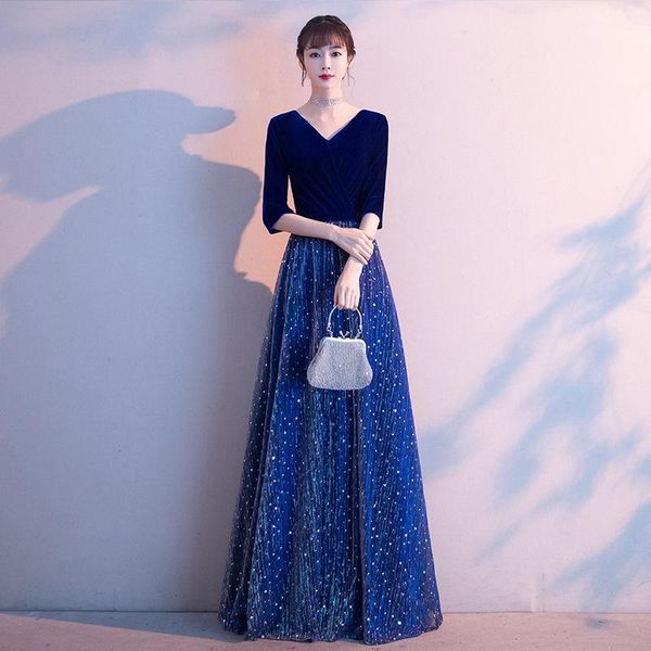 office lady blue formal party dress elegant v-neck backless banquet gown exquisite star sequins trim long pleated dresses ethnic clothing, Red
office lady blue formal party dress elegant v-neck backless banquet gown exquisite star sequins trim long pleated dresses ethnic clothing, Red