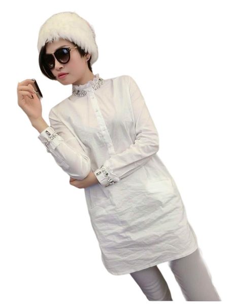summer design 100% cotton women blouse and shirts long slim lady beaded white outwear women's blouses
summer design 100% cotton women blouse and shirts long slim lady beaded white outwear women's blouses