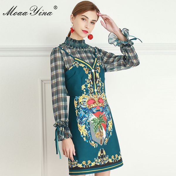 fashion designer dress spring women's dress long sleeve vintage print beaded dresses+lace-up small sling 210524, Black;gray
fashion designer dress spring women's dress long sleeve vintage print beaded dresses+lace-up small sling 210524, Black;gray