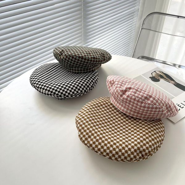 berets ins british houndstooth plaid hat fashion wild women's retro art painter beret tide, Blue;gray
berets ins british houndstooth plaid hat fashion wild women's retro art painter beret tide, Blue;gray