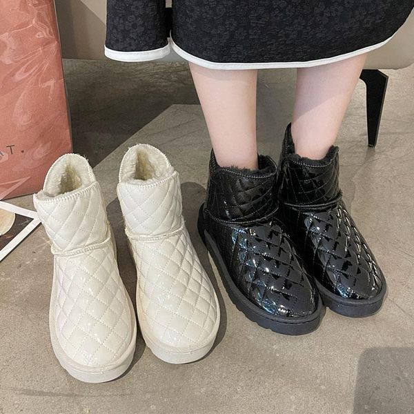 boots lady flat heel australia women's shoes platform winter footwear boots-women round toe plush snow clogs low rubber 2021 lo, Black 
boots lady flat heel australia women's shoes platform winter footwear boots-women round toe plush snow clogs low rubber 2021 lo, Black