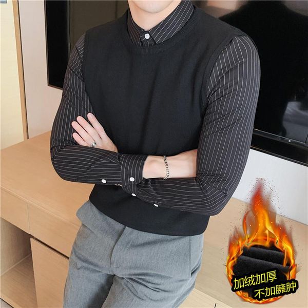 men's sweaters autumn winter thick warm pull homme fashion striped long sleeve spliced knitted pullovers slim fit sweater men 4x, White;black
men's sweaters autumn winter thick warm pull homme fashion striped long sleeve spliced knitted pullovers slim fit sweater men 4x, White;black