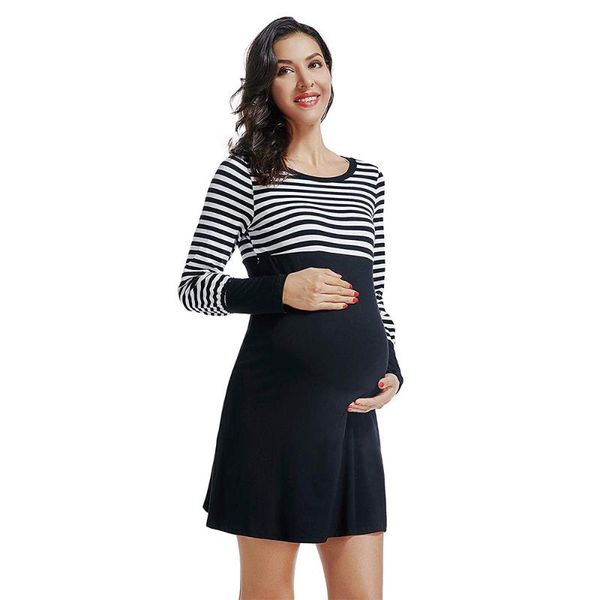 maternity dresses women slim striped nursing dress for breastfeeding pregnancy long sleeve ropa embarazada d30, White
maternity dresses women slim striped nursing dress for breastfeeding pregnancy long sleeve ropa embarazada d30, White