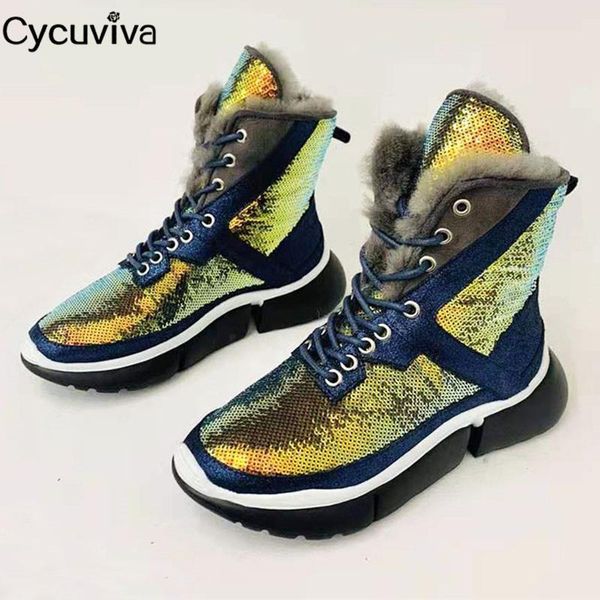 boots sequined wool snow women gliter flat winter fur shoes lace up ankle for casual platform short femme, Black
boots sequined wool snow women gliter flat winter fur shoes lace up ankle for casual platform short femme, Black