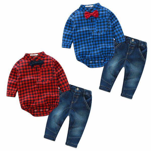 0-18months 2pcs clothing set for infant baby boy clothes plaid long sleeve romper +jeans casual outfits, White
0-18months 2pcs clothing set for infant baby boy clothes plaid long sleeve romper +jeans casual outfits, White