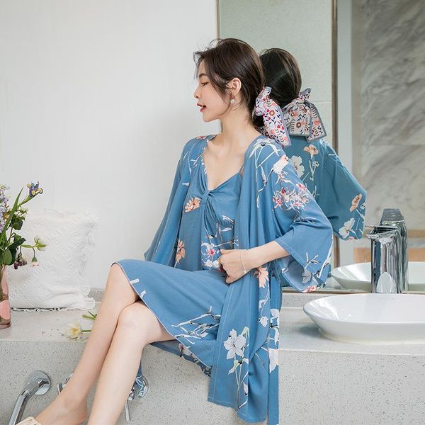 women's sleepwear women spring summer 2pcs robe suit lounge kimono bath gown v-neck nightgown flower print cotton home dress, Black;red
women's sleepwear women spring summer 2pcs robe suit lounge kimono bath gown v-neck nightgown flower print cotton home dress, Black;red