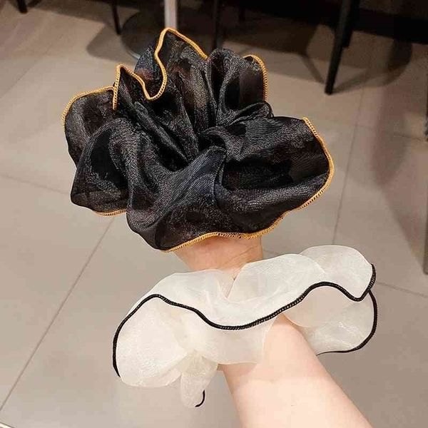 accessories female super korean fairy sweet gauze ruffle large intestine hair circle elastic elegant temperament horsetail leather band, Black;brown
accessories female super korean fairy sweet gauze ruffle large intestine hair circle elastic elegant temperament horsetail leather band, Black;brown