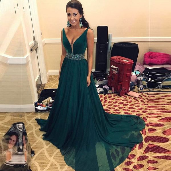 dark green deep v-neck a-line chiffon plus size evening dresses vestaglia donna party prom dress beaded crystal belt formal gowns robe de so, Black;red
dark green deep v-neck a-line chiffon plus size evening dresses vestaglia donna party prom dress beaded crystal belt formal gowns robe de so, Black;red