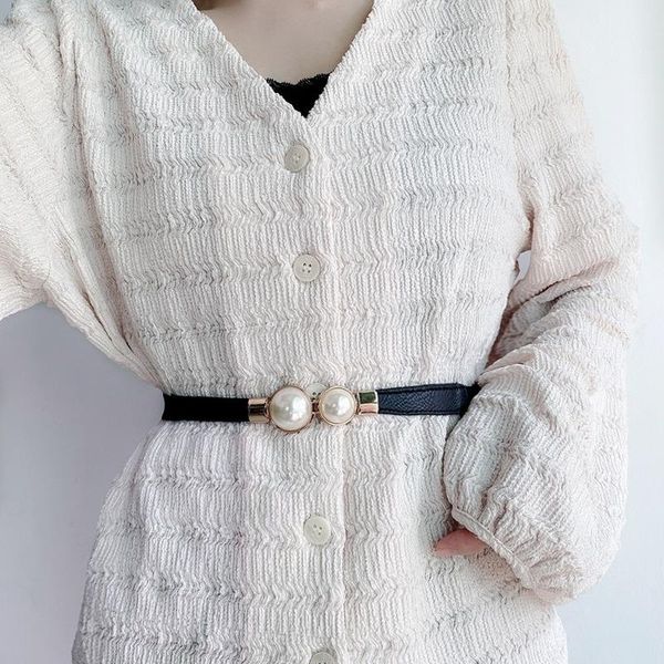 retro pearl buckle for women belt sweet girl dress sweater decorative waistband elastic waist chain fine cinturones para mujer belts, Black;brown
retro pearl buckle for women belt sweet girl dress sweater decorative waistband elastic waist chain fine cinturones para mujer belts, Black;brown
