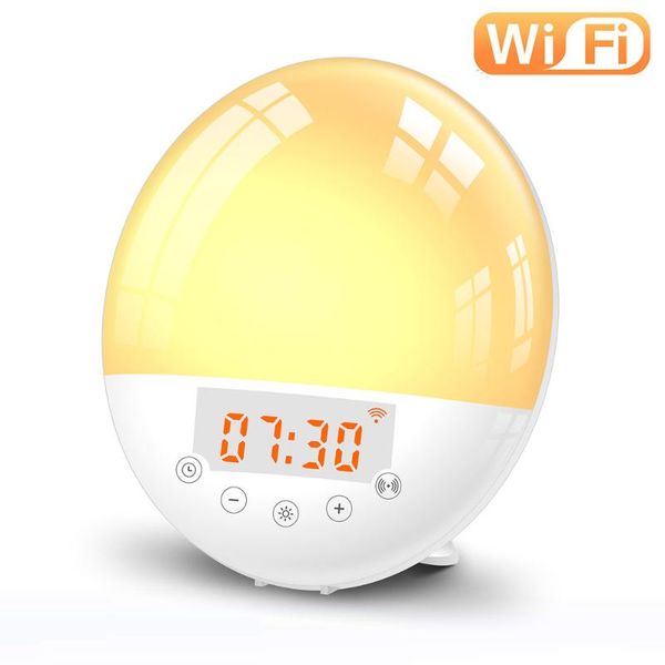 smart home control wake up light alarm clock 6 colors night with sunrise sunset simulation 30 adjustable brightness voice / app
smart home control wake up light alarm clock 6 colors night with sunrise sunset simulation 30 adjustable brightness voice / app