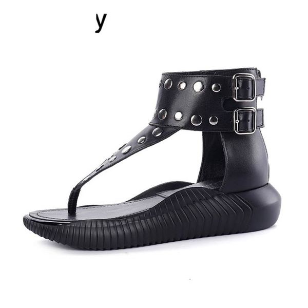 sandals flat heel shoes for women clip on flipflops metal rivets studded buckled strap punk style real leather summer gladiator sa, Black
sandals flat heel shoes for women clip on flipflops metal rivets studded buckled strap punk style real leather summer gladiator sa, Black