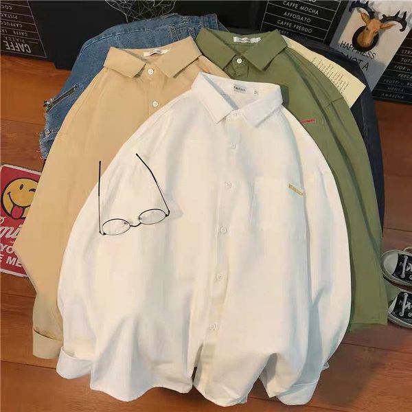 men's casual shirts trend simplicity ins solid color long sleeve shirt male korean version lapel jacket comfortable coat, White;black
men's casual shirts trend simplicity ins solid color long sleeve shirt male korean version lapel jacket comfortable coat, White;black