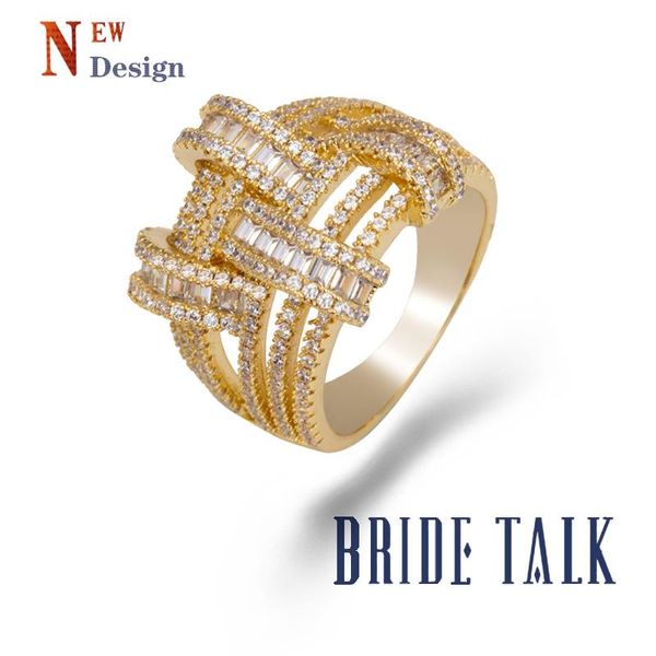 bride talk fashion creative cross twisted line flash micro inlay trapezoid zircon ring women shiny wedding party jewelry cluster rings, Golden;silver
bride talk fashion creative cross twisted line flash micro inlay trapezoid zircon ring women shiny wedding party jewelry cluster rings, Golden;silver