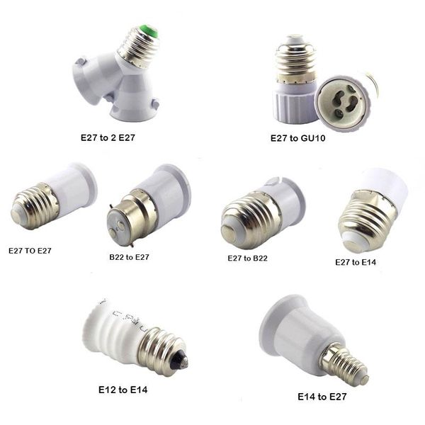 lamp holders & bases e27 to e14 gu10 b22 base led corn bulb light holder converter socket adapter conversion fireproof material u26
lamp holders & bases e27 to e14 gu10 b22 base led corn bulb light holder converter socket adapter conversion fireproof material u26