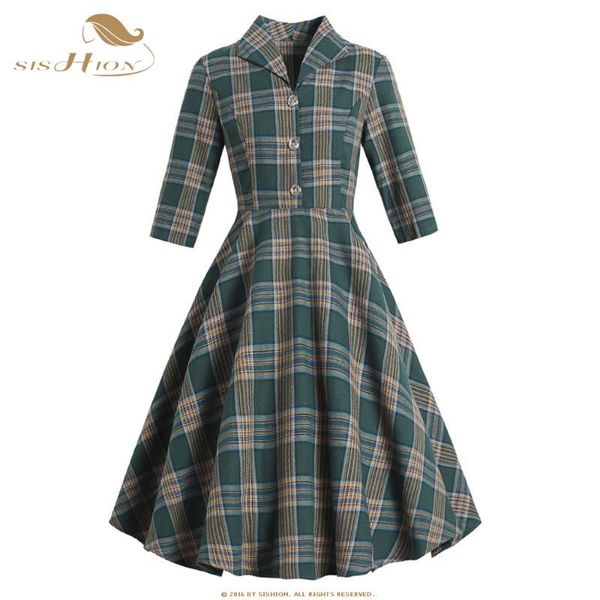autumn lapel three-quarter sleeves green plaid dress sp1264 slim hepburn retro big swing women falads casual dresses, Black;gray
autumn lapel three-quarter sleeves green plaid dress sp1264 slim hepburn retro big swing women falads casual dresses, Black;gray