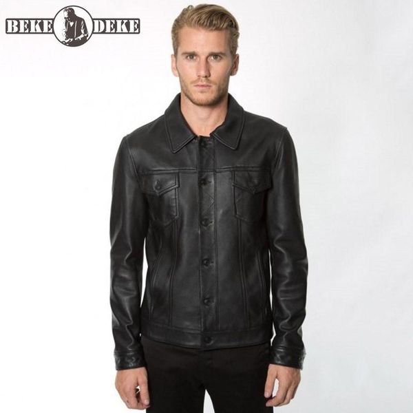 men's leather & faux mens genuine jacket autumn single breasted sheepskin pilot outerwear men casual turndown collar motorcycle short, Black
men's leather & faux mens genuine jacket autumn single breasted sheepskin pilot outerwear men casual turndown collar motorcycle short, Black