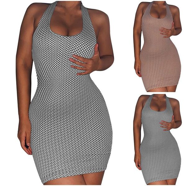 women's swimwear summer bodycon women fashion dress halter collar solid sleeveless mini woman brown black slim tight dresses robe, White;black
women's swimwear summer bodycon women fashion dress halter collar solid sleeveless mini woman brown black slim tight dresses robe, White;black
