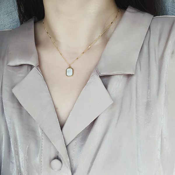 hexagon square white shell glitter necklace for women stainless steel cool girls gift punk strand chain jewelry gifts chains, Silver
hexagon square white shell glitter necklace for women stainless steel cool girls gift punk strand chain jewelry gifts chains, Silver