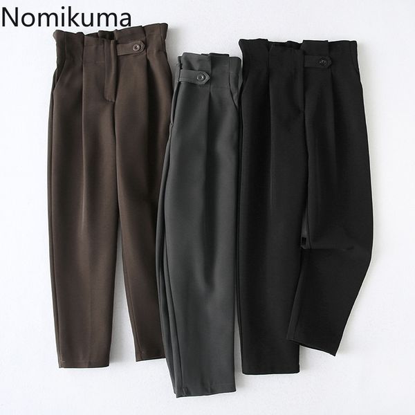 nomikuma women suit pants korean elegant ruffle high waist long trousers autumn winter new office wear harem pants 6d025 210427, Black;white
nomikuma women suit pants korean elegant ruffle high waist long trousers autumn winter new office wear harem pants 6d025 210427, Black;white