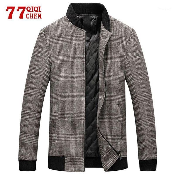 men's wool plaid jacket autumn mens casual baseball fashion warm slim fit stand collar coats male jackets, Black;brown
men's wool plaid jacket autumn mens casual baseball fashion warm slim fit stand collar coats male jackets, Black;brown